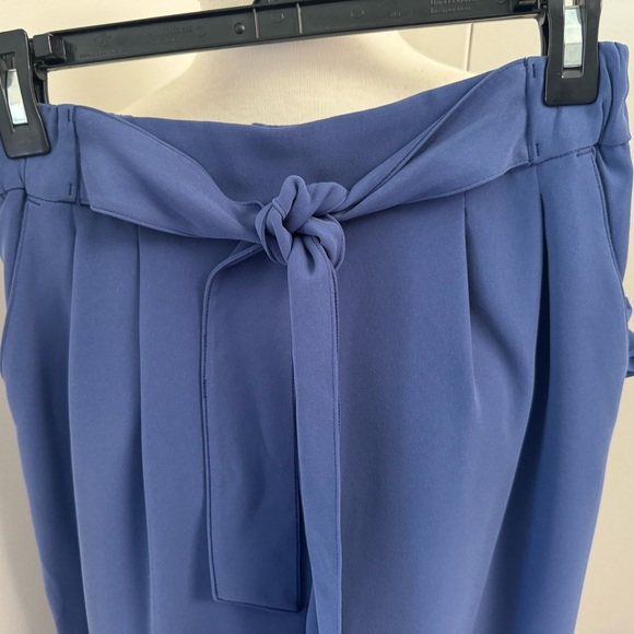 Lululemon 6 Noir Pant Woven Gatsby Blue Women's Pockets Tie Front Travel - Picture 2 of 5